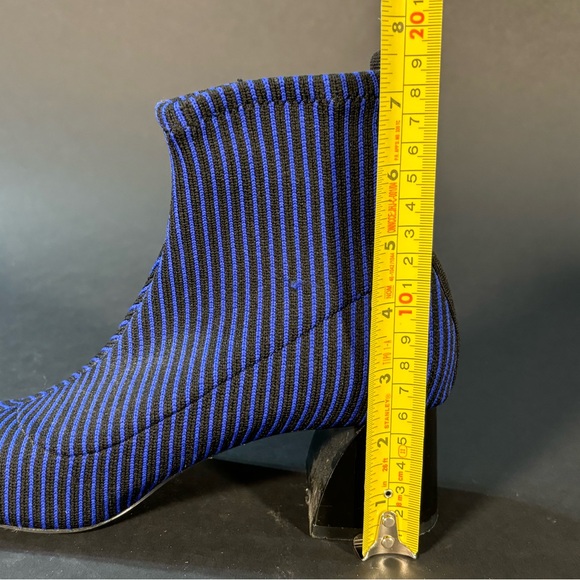 Zara Striped Sock Booties with Heel - Picture 7 of 9